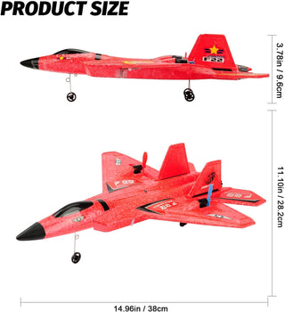 RoofWorld RC Plane, F22 Airplane Fighter Ready to Fly, 2.4Ghz 2 Channel Remote Control Airplanes Toy for Boys Girls Kids Beginners Blue02