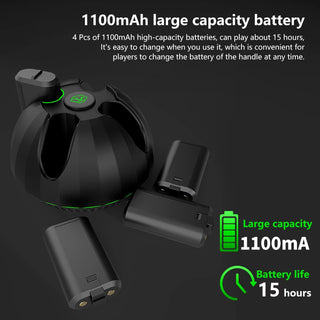 Perforlld Battery Pack Charger for Xbox One/Xbox Series X/S Controllers with 4x1100mAh Rechargeable Batteries for Xbox One/Xbox One S/Xbox One X/Xbox One Elite/Xbox Series S/X Controllers- USB