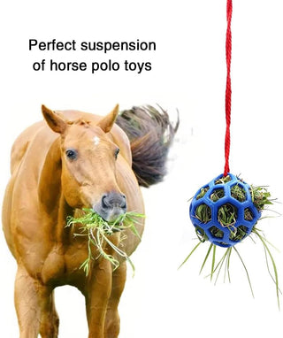 TOMVAES 2 Pack Horse Treat Ball Hay Feeder Toy,Horse Ball Feeder,Goat Feeder Toy Feeder Ball,Hanging Feeding Toy with Strong Nylon Rope for Horse,Goat