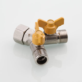 Tecmolog Brass Water Diverter 3 Way Shower Diverter Valve T Adapter Shower Head Shut-Off Valve for Showerhead and Shower Arm, DSF009