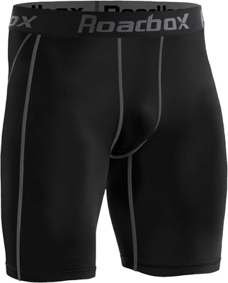 Roadbox Compression Shorts for Men 3 Pack Cool Dry Athletic Workout Underwear Running Gym Spandex Baselayer Boxer Briefs