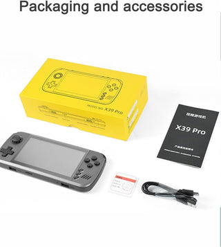 NALACAL Mini Portable Handheld Retro Video Games Consoles for kids 4.5" IPS Screen Rechargeable Hand Held/With 3D joystick /2* USB 2.0/mini hdmi/perspective Black/3.5mm audio port/with 32G TF Card