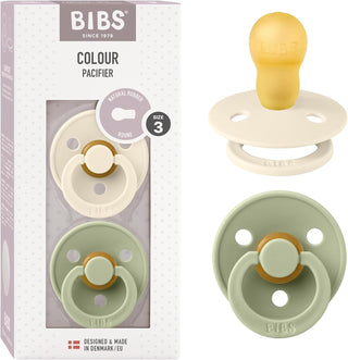 Bibs Pacifier Size 1 - Baby 0-6M (2pcs) - Ivory/Blush
