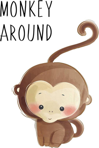 Znworld Baby Jungle Theme Nursery Decor Pictures, 6 Pack Cartoon Safari Animals Nursery Wall Art with Inspirational Quote for Baby Boys Girls Kids Bedroom Living Room Bathroom-Unframed
