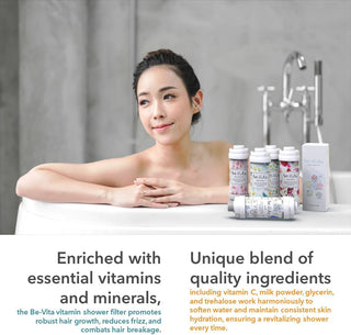 Be-Vita Korean Vitamin Shower Filter - Anti Hair Loss - Prevents Dry Skin - Chlorine Removal - Rust Removal - Relaxing Aromatherapy - Non-Toxic (Baby Powder)