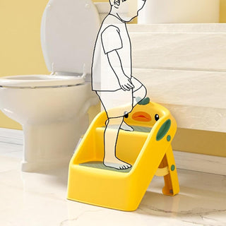 U-HOOME Foldable Toddler Step Stool for Kids Kitchen Bathroom Sink,Toilet Steps Potty Training Stool,Dual Height 11" Kitchen Helper Plastic Poop Stools Ladder with Handles Nursery Foot Stools (Blue)