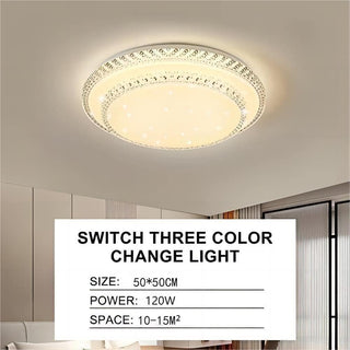 HUA QIANG WANG LED Flush Mount Ceiling Light,60W 3-Color Changeable Ceiling Lamp,Round Modern Ceiling Lighting Fixture for Living Room Dining Room Bedroom Kitchen Island(40cm)