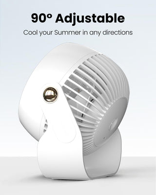 Anspect Desk Fan, 6 Inch Quiet Air Circulator Fan, 4 Speeds with Strong Airflow, 360° Rotate Portable Fan For Bedroom Home Office Desktop Travel (Dark Black)