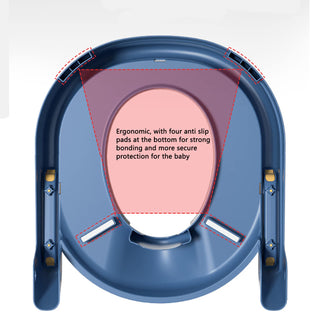 Height Adjustable Foldable Training Seat with Step Stool, Splash Guard Toilet Seat Trainer Used In Most Toilets, Children's Ladder Potty Chair Sturdy 80Kg Suitable for Children Aged (GREY)