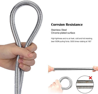 JOMOO Shower Hose for Hand Showerhead, Flexible Stainless Steel Handheld Shower Hose 47 Inches 1.2 Meters Extra Long Chrome Handheld Shower Head Hose With Brass Coupler