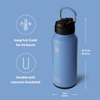 bottlebottle BOTTLE BOTTLE 32oz Insulated Water Bottle Stainless Steel Sport Water Bottle with Straw Dual-use Lid Design for Gym with Pill Box (green)