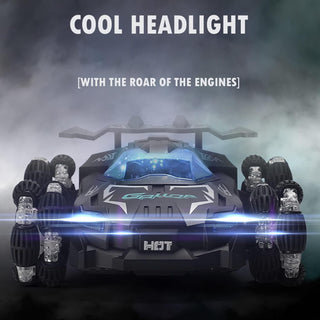 MONOCUS™ RC Car Stunt Toy, 2.4GHz Remote Control Car, Gesture Sensor Kids Car with Lights, Music, and Spray Launcher.