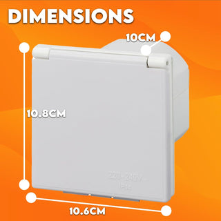 Xtremeauto 240V Mains Flush Fit Socket Box - Caravan 16 Amp Socket, Mains 16amp Campervan Inlet Hookup Cable Socket Plug, Flush To Fit Most Caravans & Campervans External 16a Sockets (White)