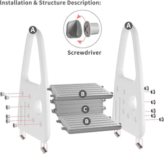 McMola 2 Step Stool for Toddlers Non Slip Sturdy Double Step Up For Kids Safe Toddler Loo Potty Toilet Training in The Bathroom Kitchen and Home