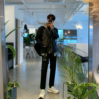 Men's Korean Style Trendy Slim-fit Motorcycle Jacket