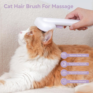 aumuca Cat Brush for Shedding and Grooming, Self Cleaning Slicker Brush for Short or Long Haired Cats, Pet Dog Hair Brush for Puppy Kitten Massage Removes Loose Undercoat, Mats, Tangled Hair, Shed Fur