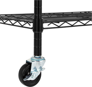 Amazon Basics 3-Shelf Adjustable, Heavy Duty Storage Shelving Unit (113.3 kilograms loading capacity per shelf), Steel Organizer Wire Rack, Black, 58.9 x 34 x 193.5 centimeters