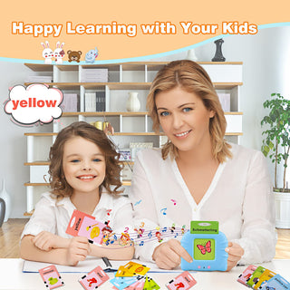 Talking Flash Cards Learning Toys for Toddlers 1-6 Year Old,British English, 224 Words, Audible Educational Toys, Preschool Learning Resource Electronic Interactive Toy Birthday Gifts for Kids-Pink