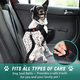 Luncpcihe Dog Seat Belt,2-Piece Set Retractable Dog Car Seatbelts Adjustable Pet Seat Belt for Vehicle Nylon Pet Safety Seat Belts Heavy Duty & Elastic & Durable Car Harness for Dogs
