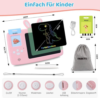 Talking Flash Cards Learning Toys for Toddlers 1-6 Year Old,British English, 224 Words, Audible Educational Toys, Preschool Learning Resource Electronic Interactive Toy Birthday Gifts for Kids-Pink