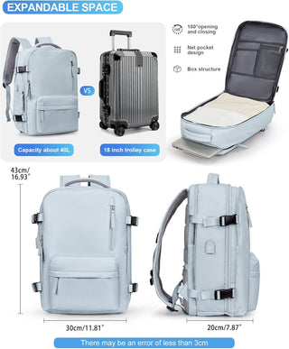 Dorany Extra Large Travel Backpack for Women as Person Item Flight Approved, 40L Carry On Backpack, 17 Inch Laptop Backpack, Waterproof Backpack, Hiking Backpack, School Bag