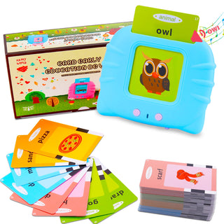 Talking Flash Cards Learning Toys for Toddlers 1-6 Year Old,British English, 224 Words, Audible Educational Toys, Preschool Learning Resource Electronic Interactive Toy Birthday Gifts for Kids-Pink