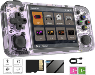 Voacle RG35XX H Retro Handheld Game Console , 3.5 Inch IPS Screen Linux System Built-in 64G TF Card 5528 Games Support TV Output (Black)