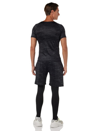 SKY-TOUCH Sports Running Compression Sets, Mens Sportswear 3 pack Quick Dry Fitness Workout Suits with Basic T Shirts, Loose Fitting Shorts, Compression Pants, Size M-3XL