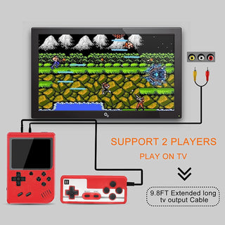 KASTWAVE Handheld Game Console, 400 Classic FC Games, Mini Handheld Game Console with 3.0-Inches Color Screen , 1020mAh Rechargeable Battery That Can Connect to TV and Two Players(Red)