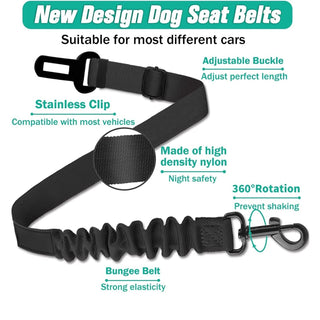 Luncpcihe Dog Seat Belt,2-Piece Set Retractable Dog Car Seatbelts Adjustable Pet Seat Belt for Vehicle Nylon Pet Safety Seat Belts Heavy Duty & Elastic & Durable Car Harness for Dogs