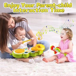 AM ANNA Baby Musical Instruments Toys 1 Year Old,Frog Baby Drum Set 6 to 12 Months, Toddler Instruments Musical Toys Birthday Gifts for Infant Baby Toys 6 9 12 18 24 Month Boys and Girls Green