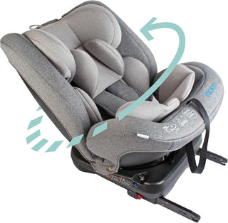 MOON Rover Car Seat – Baby Travel Gear Group 0-1-2-3 360 Degree Carrier w/Isofix 0-12yr Safety Products Rear & Forward Convertible Accessories - Grey