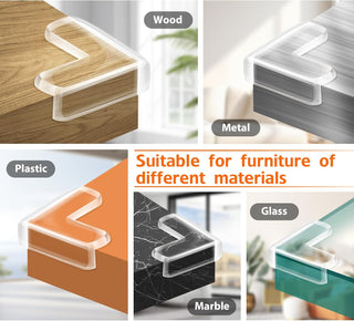 Gudui ‎SHOWAY Corner Guards (12 Pack) Clear Protectors | High Resistant Adhesive Gel Best Baby Proof Stop Child Head Injuries Tables, Furniture & Sharp Corners Proofing (L-Shaped).