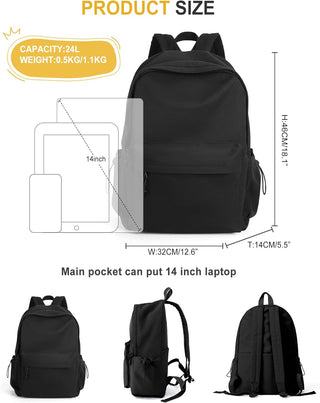 VECAVE Lightweight Casual Laptop Backpack Purse for Women,Travel Backpack with laptop compartment