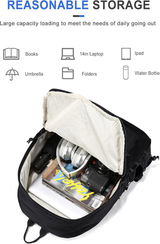 VECAVE Lightweight Casual Laptop Backpack Purse for Women,Travel Backpack with laptop compartment