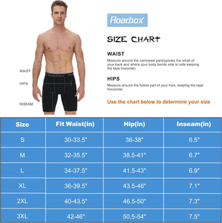 Roadbox Compression Shorts for Men 3 Pack Cool Dry Athletic Workout Underwear Running Gym Spandex Baselayer Boxer Briefs