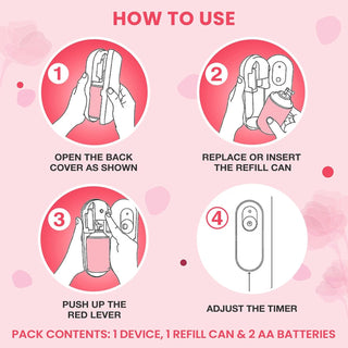 Godrej aer Matic, Automatic Air Freshener Kit With Flexi Control - Petal CrUSh Pink (225 Ml)