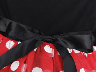 WonderBabe Girl Costume Polka Dots Tulle Tutu Dresses Princess Fancy Dress Up Halloween Birthday Party Dress with Ears Headband