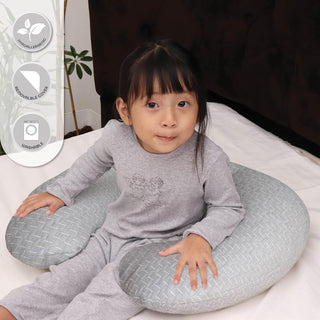The Moon Brand Nursing-Breast Feeding Baby Pillow, Newborn/Infant support Cushion -Multiuse-Portable for Travel -Washable Bamboo Pillowcase-50x50x10 cm