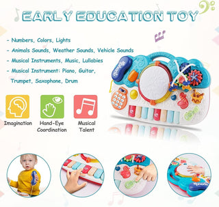 Baby Musical Toys,Baby Toys 12 to 18 Months Toddler Toy 6-in-1 Kids Keyboard Piano Drum Musical Instruments Toy Learning Educational Tabletop Game Toy Birthday Gift for 1 2 3 Years Old Girls Boys
