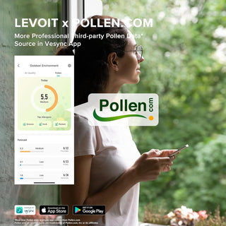 LEVOIT Air Purifiers for Large Home Bedroom 83m², CADR 400m³/h, Alexa Enabled, H13 HEPA Filter with PM2.5 Intelligent Air Quality Sensor, Removes 99.97% Pollen Allergy Dust Smoke Pet, Auto Mode, White