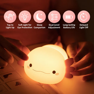 OkiyiD Duck Night Light, Cute Duck Gifts for Girl, Duck Lamp Gifts Dorm Decor Lamp for Nursery, ABS+SIL, Touch Control, Portable and Rechargeable Dimmable, Birthday Gifts for Boys Girls (DoDo Duck)