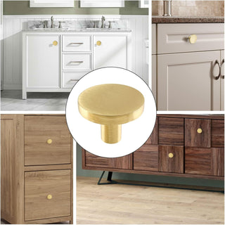 GEPAS 6pcs Gold Cabinet Knobs, Zinc Alloy Brushed Brass Cabinet Ring Pulls Dresser Handles Furniture Hardware for Kitchen Cupboard Drawers Closet Door,Easy to Install (Style2)