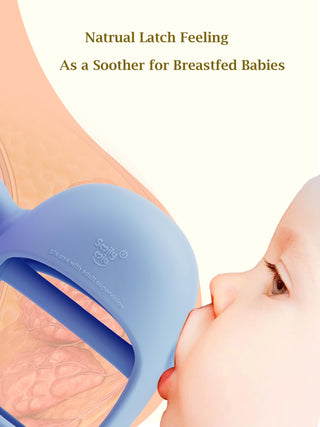 Smily Mia Breastfed Baby Pacifiers, Baby TeethingToys for 0-6Months, Baby Teethers for 3-6Months, Hand Teether For Infants, Baby Essentials&Baby Registry for New Born, Baby Must Need Items, light blue
