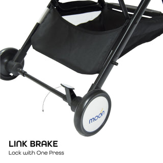 MOON Ritzi Light Weight Travel Cabin Stroller/Pushchair for Baby/Kids/Toddler from 0 Months+ Upto 15 kg, Black/Blue Dots