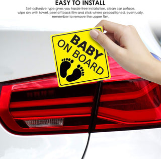 Yinuoday Baby ON Board Sticker Car Decals Safety Signs Self-Adhesive Easy to Install Waterproof 2pcs (Style B)