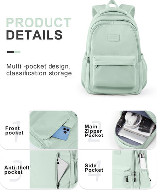 VECAVE Lightweight Casual Laptop Backpack Purse for Women,Travel Backpack with laptop compartment