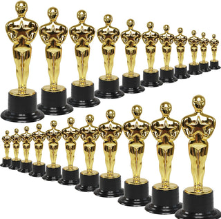 KASTWAVE Plastic Gold Star Award Trophies for Party Decorations, Party Favors, School Award, Game Prize, Party Prize and Appreciation Gifts (13 Pack 4.7'')