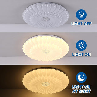 Aiwewin LED Ceiling Light,3 Colors Dimmable LED Flush Mount Lighting Fixture with Remote,Bilayer Wave Shaped Round Ceiling Lamp for Living Room Bedroom Hallway