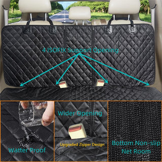 GSODC Dog Car Seat Cover for Back Seat Cover for Kids（1 Pack） with Dog Seat Belt Non Stick Fur Car Seat Protector for Dogs Nonslip Water Proof Durable Dog Car Seat Cover for Truck SUV 1, Black